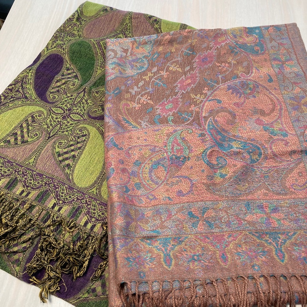 FINAL MARKDOWN-2 Pashmina scarves (2 for $15 sale)